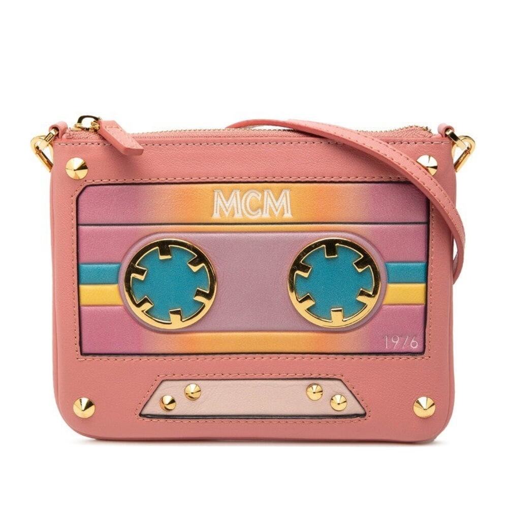 MCM Cassette Studs Crossbody Bag Leather Shoulder Bag Multicolor